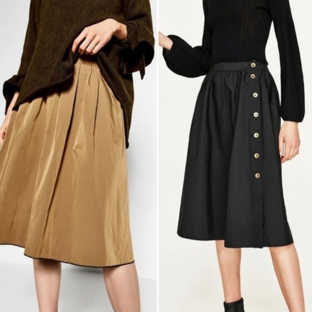 ZARA Reversible Skirt with Side Buttons NWT with flaws. Two buttons are missing